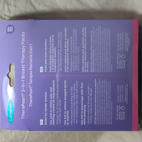 Lansinoh Therapearl 3-in-1 Breast Therapy Packs with Soft Covers - 2pk - Picture 3 of 3